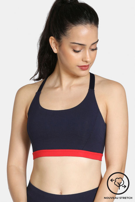Buy Zelocity Padded Sports Bra With Removable Padding - Maritime Blue at  Rs.448 online