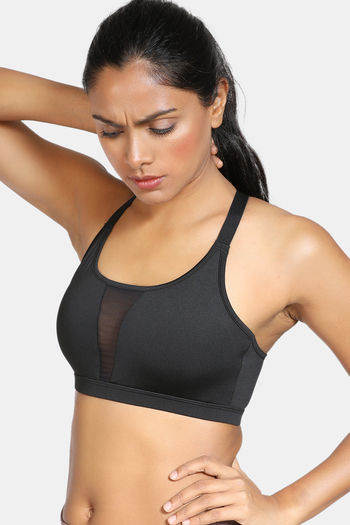 Buy Zivame Zelocity Quick Dry Sports Bra With Removable Padding - Lapis  Blue online
