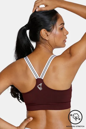 Zelocity Padded Sports Bra With Removable Padding - Wine