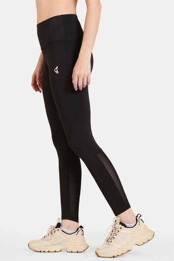 Buy Zelocity High Rise Quick Dry Leggings - Jet Black at Rs.1495