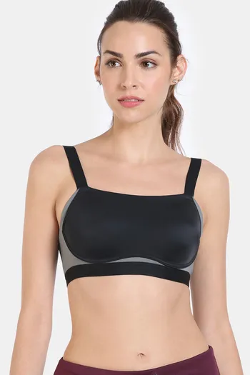 Buy Zelocity High Impact Quick Dry Sports Bra - Jet Black at Rs.1995 online