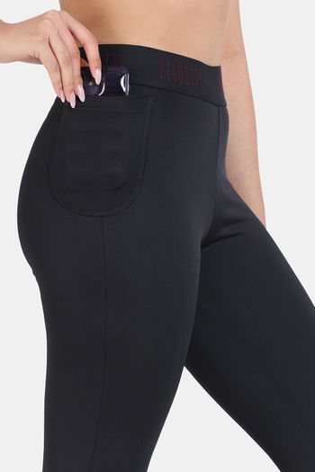 Buy Zelocity High Rise Quick Dry Leggings - Black at Rs.1795 online