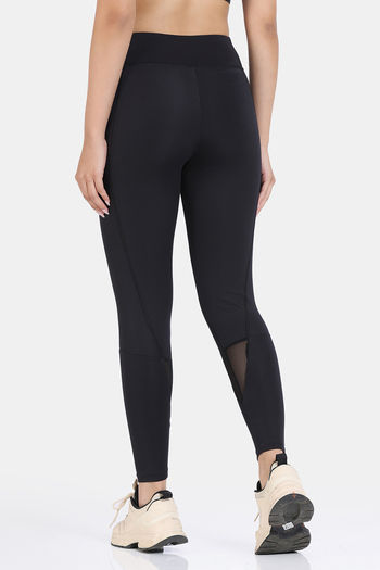 Mesh Black Gym Tights Buy Zelocity Quick Dry Gym Leggings Black At - Main Image