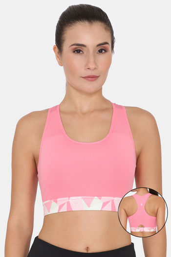 Buy Zelocity Quick Dry Sports Bra With Removable Padding - Confetti