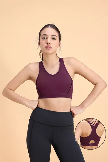 Buy Zelocity  Medium Impact Quick Dry Sports Bra - Fig