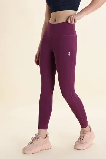 Buy Zelocity Quick Dry Gym Leggings - Dark Purple