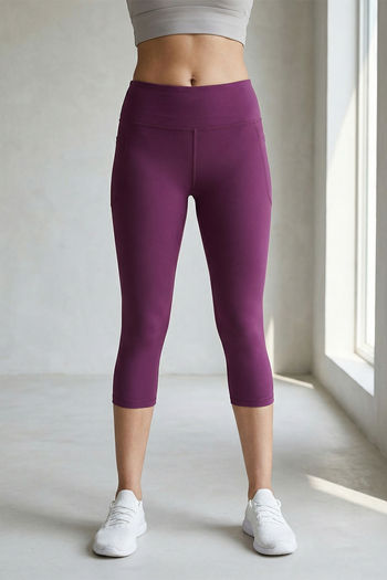Buy Zelocity Quick Dry Capri - Dark Purple