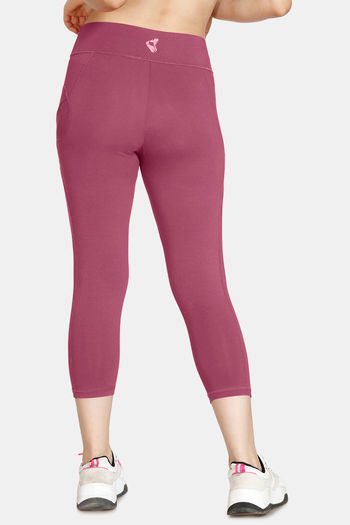 Buy Zelocity Mid Rise Cotton Capri - Maroon at Rs.418 online