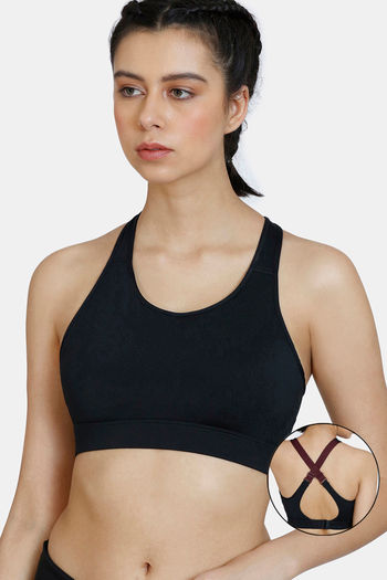Buy Zelocity Quick Dry Back Open Sports Bra - Anthracite at Rs.748