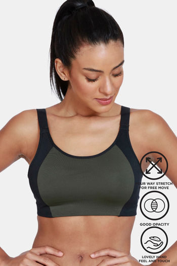 Buy Zelocity Slip On Sports Bra With Removable Padding - Deep Depths at  Rs.1495 online