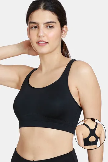 Zelocity Quick Dry Back Open Sports Bra - Anthracite