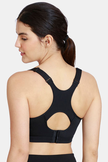 Buy Zelocity Quick Dry Back Open Sports Bra - Anthracite at Rs.748 online