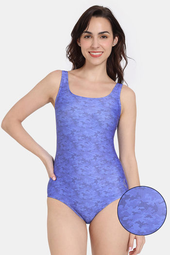 Blooming Hibiscus Girls One Piece Long Sleeve Swimsuit 6m-10