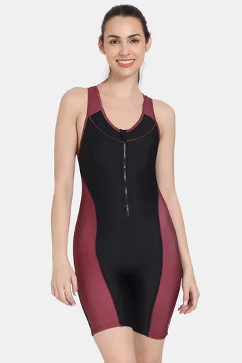 Buy Zelocity Padded Swimsuit With Zipper - Anthracite