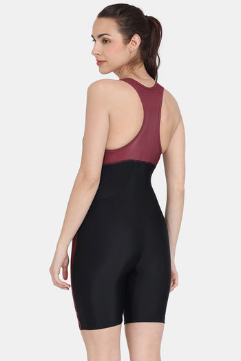 Buy Zelocity Padded Swimsuit With Zipper - Anthracite at Rs.1622