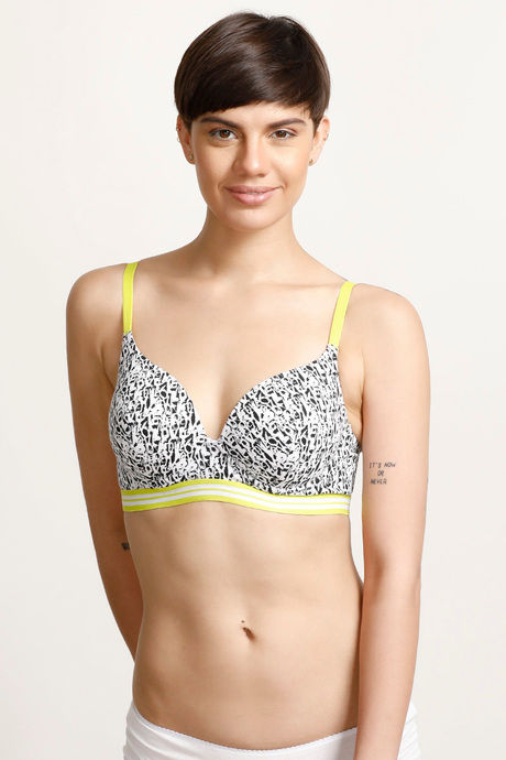 Buy Zivame Whimsical Padded Wired 3/4th Coverage T-Shirt Bra-Black