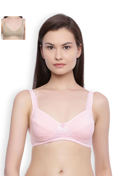 Buy Zivame Rosaline Double Layered Bra - Skin online