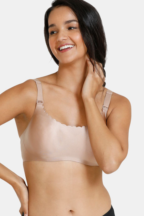 Buy Zivame Miracle Double Layered Non Wired Full Coverage T-Shirt Bra -  Cuban Sand at Rs.1495 online