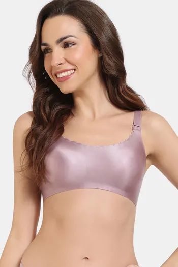 Buy Zivame Miracle Double Layered Non Wired Full Coverage T-Shirt Bra - Elderberry