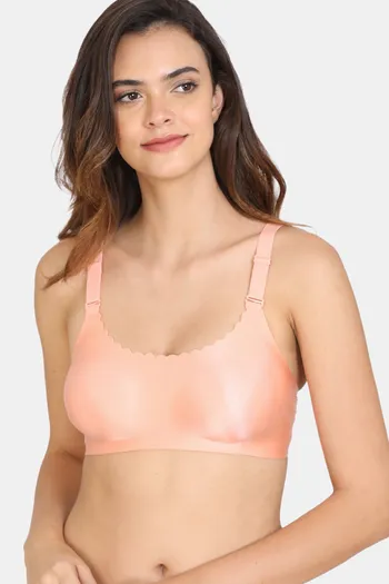 Buy Zivame Miracle Double Layered Non Wired Full Coverage T-Shirt Bra - Peach Pearl