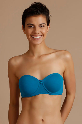 Buy Amante Clean Finish Underwired Strapless Bra- Blue at Rs.995