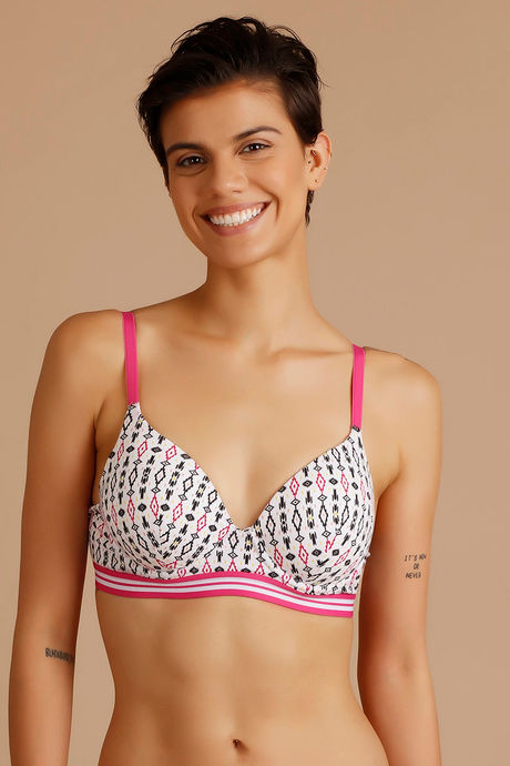 Buy Zivame Whimsical Padded Wired 3/4th Coverage T-Shirt Bra-Aztec