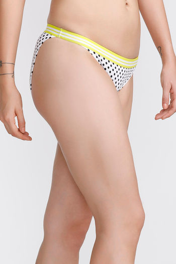 Buy Zivame Low Rise Three-Fourth Coverage Bikini Panty - Green N