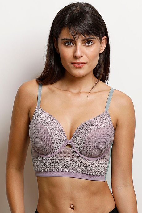 Buy Zivame Lacy Back Plunge Neck Front Open Bra-Tangerine at Rs.1495 online