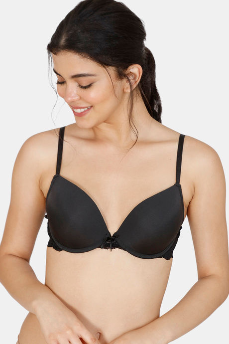 Buy Zivame Black Solid Underwired Lightly Padded T Shirt Bra - Bra