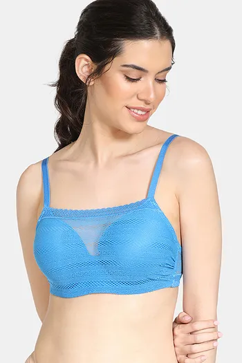 Buy Zivame Bohemian Magic Padded Wired 3/4th Coverage Cami Bra - French  Blue at Rs.583 online