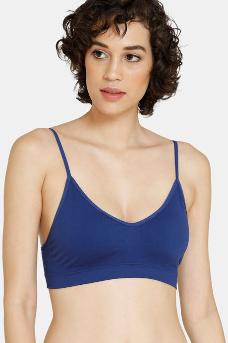 Zivame Home Buddy Double Layered Non Wired 3/4th Coverage Bralette -Blue  Depth