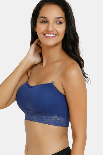 bandeau bra navy blue