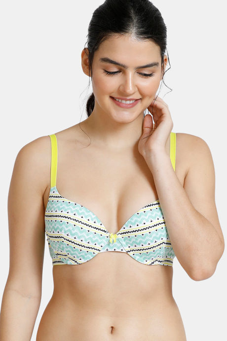 Buy Zivame Whimsical Push-Up Wired Medium Coverage Bra - Blue Print at  Rs.420 online