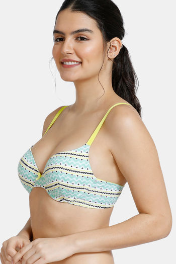 Buy Zivame Whimsical Push-Up Wired Medium Coverage Bra - Blue Print at  Rs.420 online