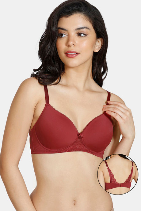 Zivame Women Underwired T-Shirt Bra, Color: Teaberry, Size: 38C