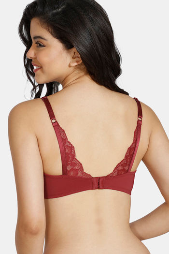 Buy Zivame Padded Wirefree T-Shirt Bra - Maroon Online at Low