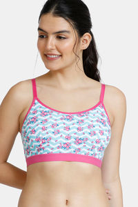 Buy Zivame Whimsical Double Layered Non Wired Full Coverage Bralette -Floral Chevron