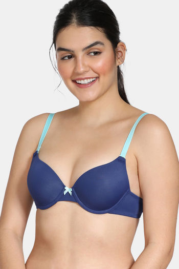 Buy Zivame Push-Up Wired Medium Coverage T-Shirt Bra - Blue Depth at Rs.473  online