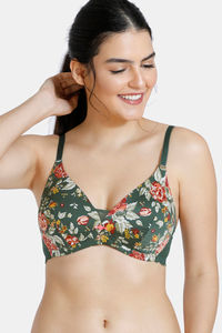 Buy Zivame Bloom Padded Non Wired 3/4th Coverage T-Shirt Bra - Green Floral