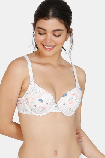 Buy Zivame True Curv Double Layered Non Wired Full Coverage Super Support  Bra - Ibis Rose online