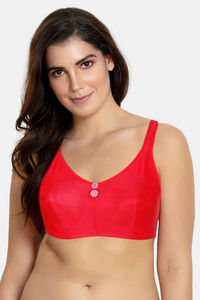 Buy Zivame Modern Grounds Double Layered Non Wired Full Coverage Minimiser Bra - Lipstick Red