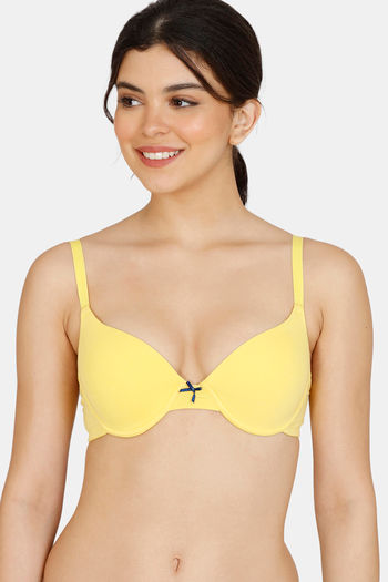 Buy Zivame Modern Grounds Push-Up Wired Medium Coverage Bra - Minion Yellow  at Rs.500 online