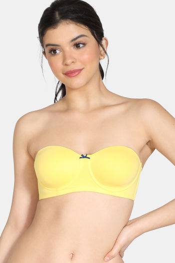 Buy Zivame Padded Wired 3/4th Coverage Strapless Bra - Snow White
