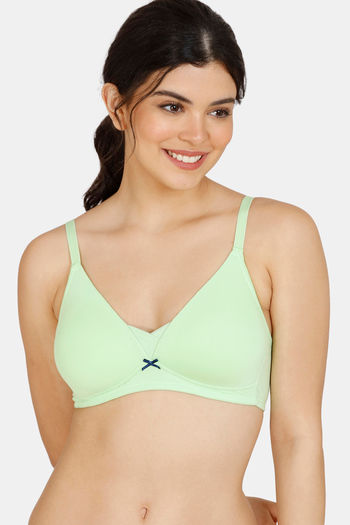 Buy Zivame Modern Grounds Padded Non Wired 3/4th Coverage T-Shirt Bra -  Green at Rs.494 online