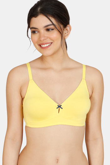 Zivame Modern Grounds Double Layered Non Wired 3/4th Coverage T-Shirt Bra - Yellow