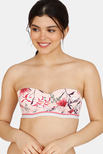 Buy Zivame Tree Of Life Printed Padded Wired 3/4th Coverage Strapless Bra -  Rose Quartz at Rs.1169 online
