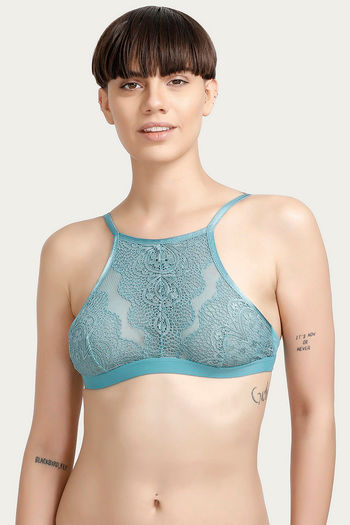 Blue WOMEN Fall in Love Lace Detailed Filled Push Up Bra