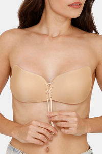 Buy Zivame Padded Non Wired 3/4th Coverage Stick On Bra-Skin