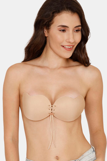 Buy Zivame Padded Non Wired 3/4th Coverage Stick On Bra - Skin at