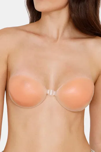 Buy Zivame Padded Non Wired Low Coverage Stick On Bra - Skin